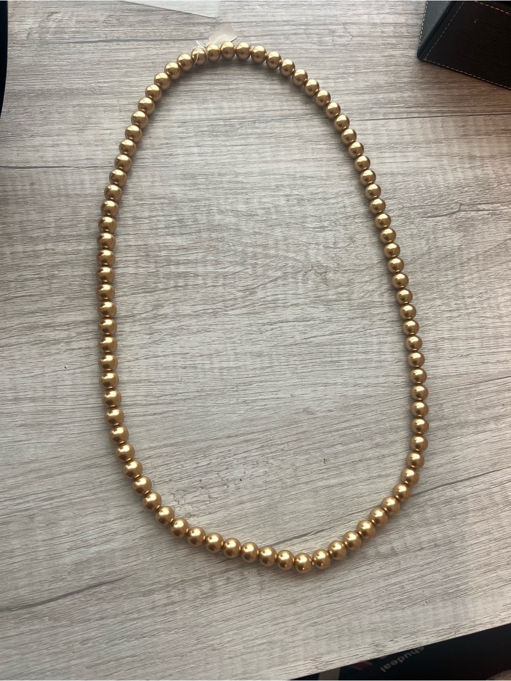 Gold Tone Beaded Statement Necklace | Classic Ball Bead Strand - Picture 1 of 6
